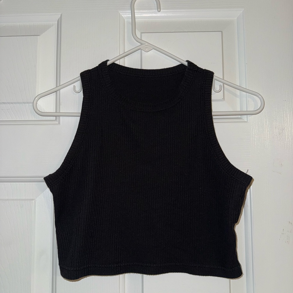 Black Sleeveless Knit Top
